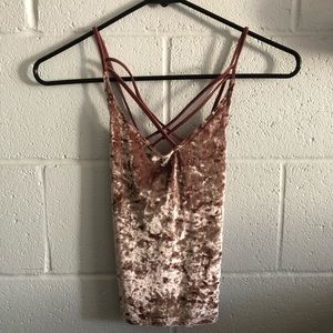 Pink velvet top